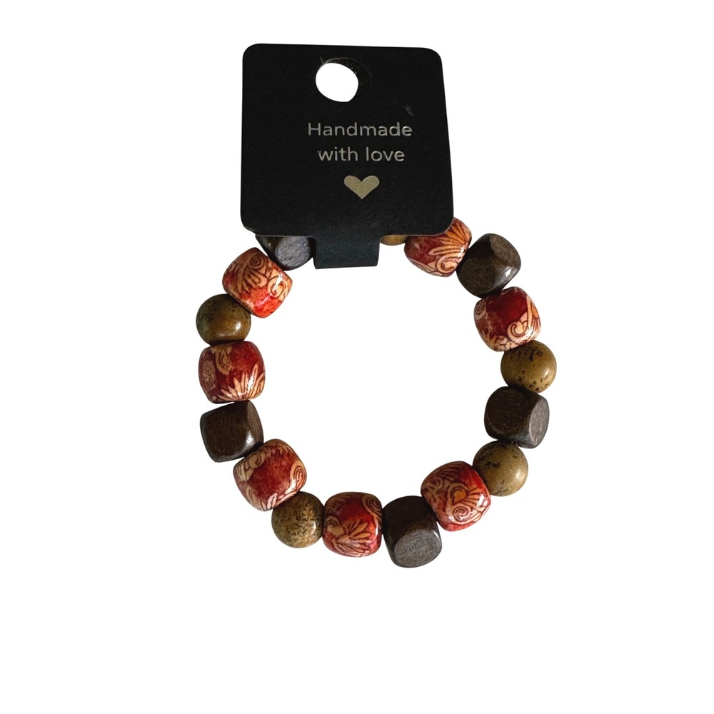 Handmade Wooden Bead Bracelet Bohemian‎ Fashion Jewelry Gift for Her